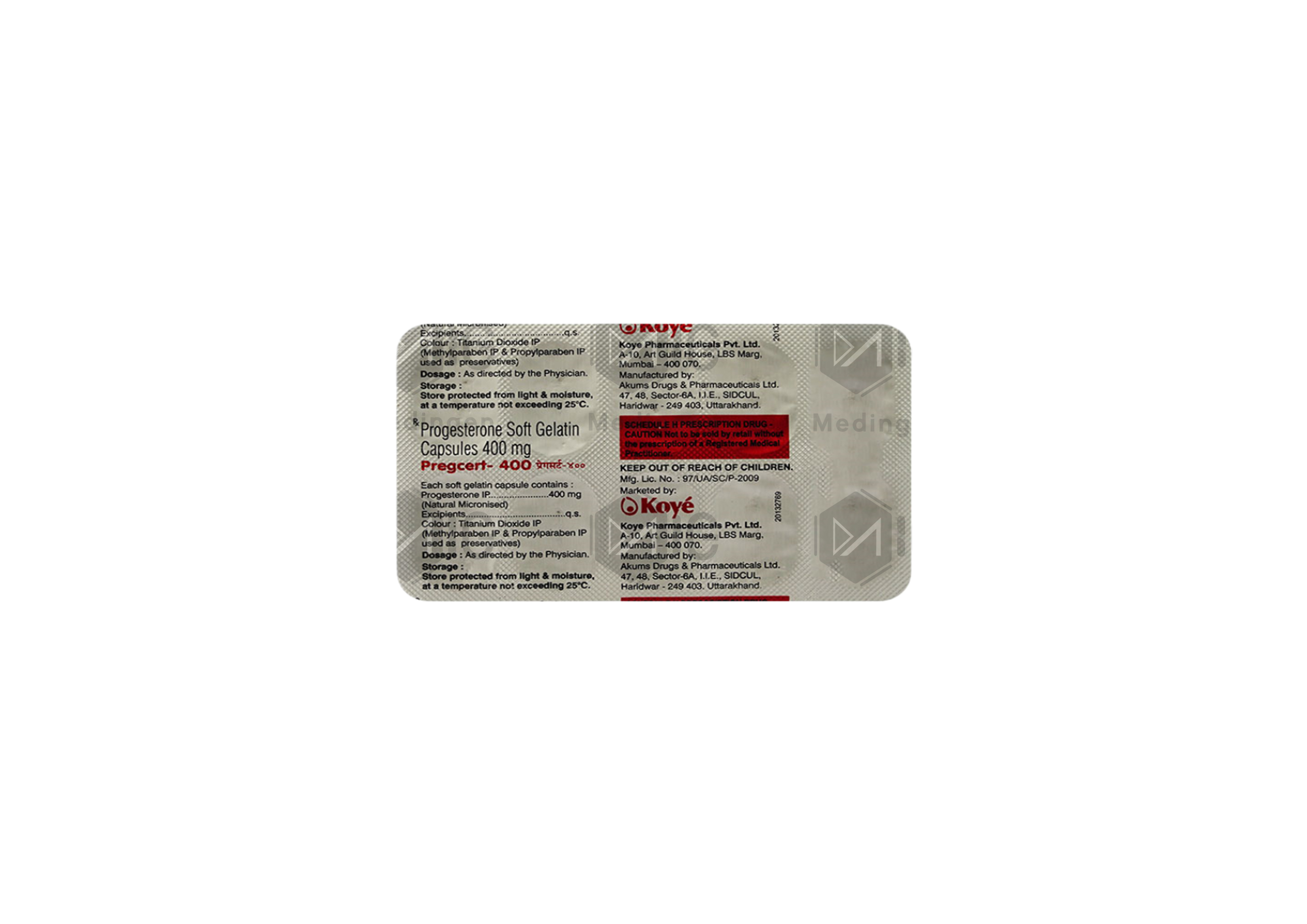 PREGCERT 400MG